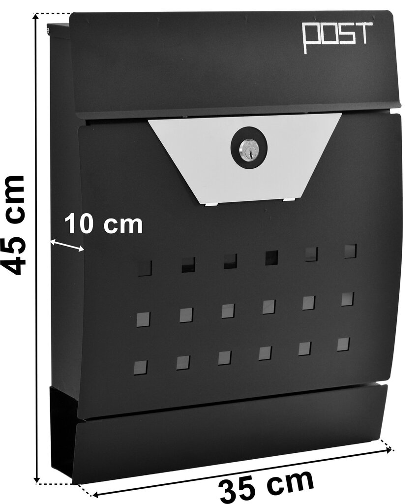 Ivar pašto dėžutė juoda kaina ir informacija | Pašto dėžutės, namo numeriai | pigu.lt