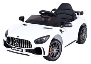 Vinvietis vaikiškas elektromobilis Mercedes AMG GTR Lean Cars, baltas kaina ir informacija | Elektromobiliai vaikams | pigu.lt