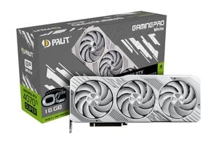 Palit GeForce RTX 4070 Ti Super GamingPro White OC (NED47TST19T2-1043W) kaina ir informacija | Vaizdo plokštės (GPU) | pigu.lt