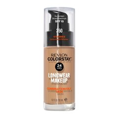 Makiažo pagrindas mišriai ir riebiai odai Revlon Colorstay, 350 Rich Tan, 30 ml kaina ir informacija | Makiažo pagrindai, pudros | pigu.lt