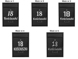 Gustav pašto dėžutė juoda su užrašais цена и информация | Почтовые ящики, номера для дома | pigu.lt