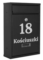 Gustav pašto dėžutė juoda su užrašais цена и информация | Почтовые ящики, номера для дома | pigu.lt
