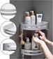 Myzea kampinių vonios kambario lentynų sidabrinės spalvos rinkinys kaina ir informacija | Vonios kambario aksesuarai | pigu.lt