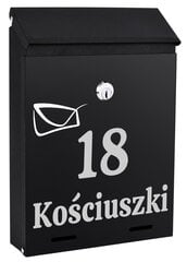 Odvin pašto dėžutė juoda su užrašu цена и информация | Почтовые ящики, номера для дома | pigu.lt