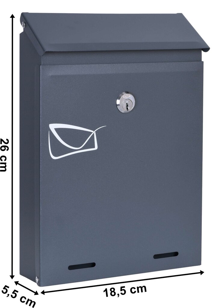 Odvin antracito spalvos pašto dėžutė su užrašu kaina ir informacija | Pašto dėžutės, namo numeriai | pigu.lt