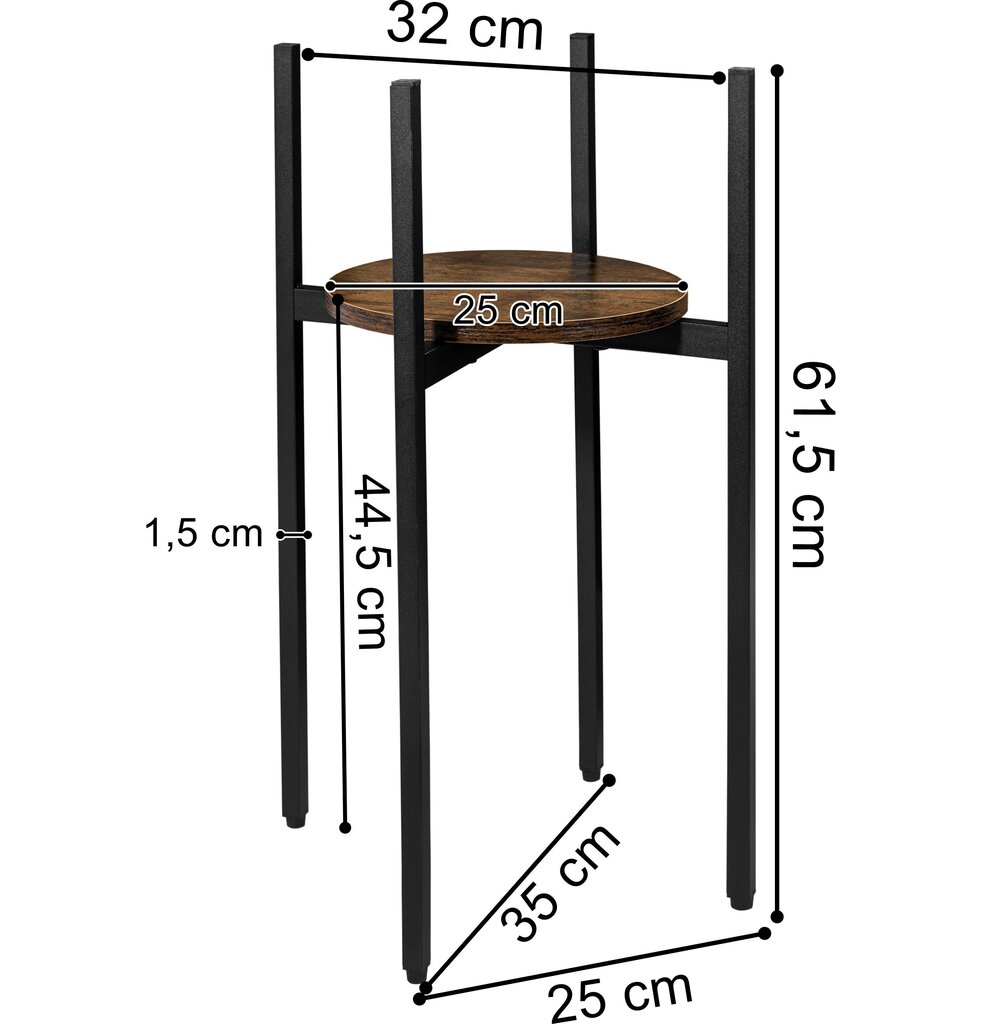 Gėlių stovas Torre Rustic 61,5 cm kaina ir informacija | Gėlių stovai, vazonų laikikliai | pigu.lt