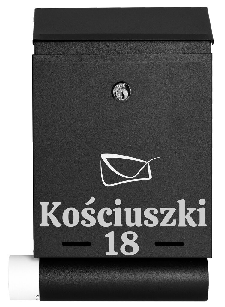Hadvar pašto dėžutė juoda su užrašu цена и информация | Pašto dėžutės, namo numeriai | pigu.lt