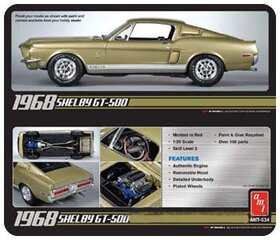 Klijuojams modelis AMT 1968 Shelby GT500, žalias kaina ir informacija | Klijuojami modeliai | pigu.lt