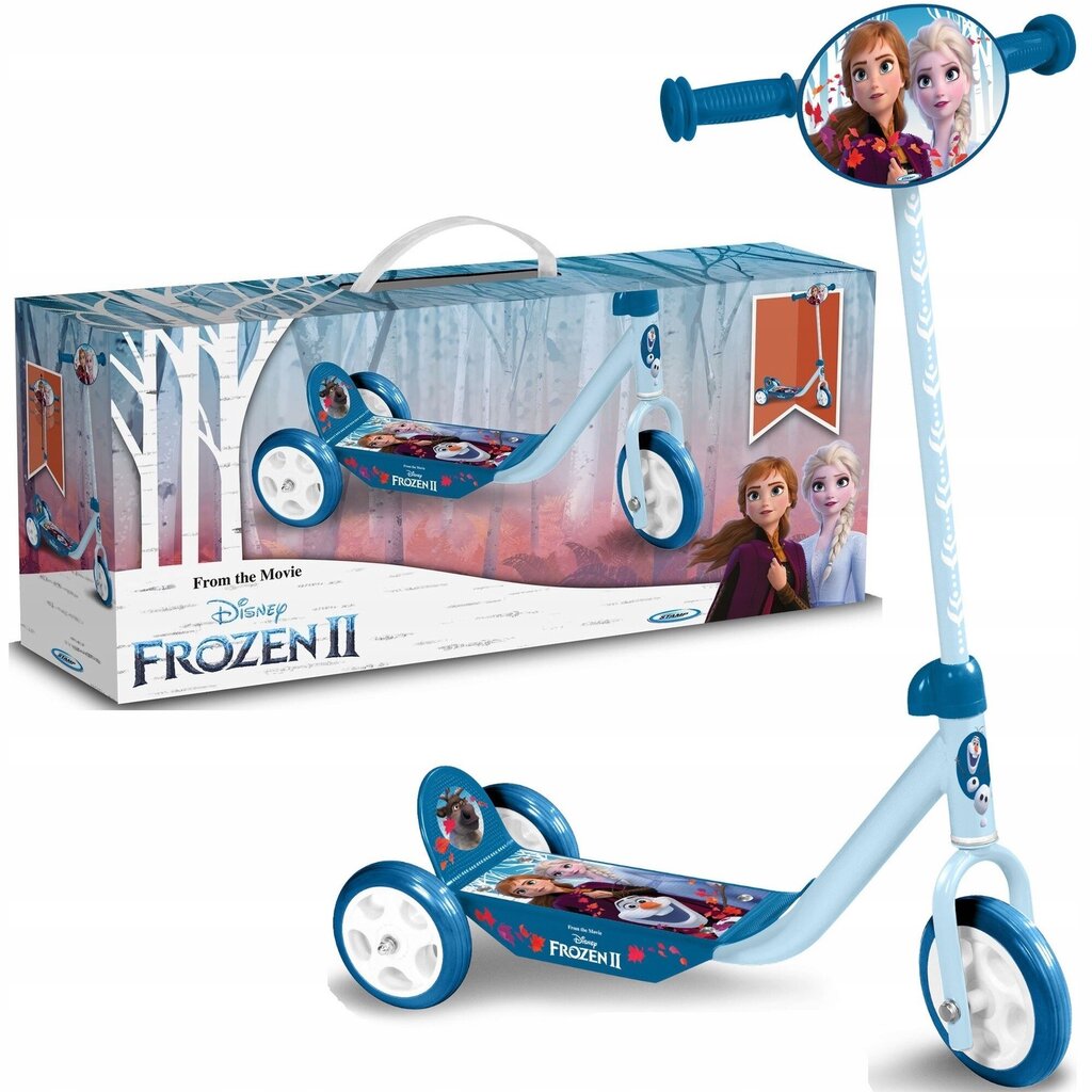 Triratis paspirtukas Stamps Frozen II, baltas/mėlynas kaina ir informacija | Paspirtukai | pigu.lt
