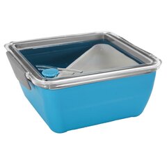 Разборная коробка для завтрака с вилкой, 2.6 л, синяя цена и информация | Посуда для хранения еды | pigu.lt