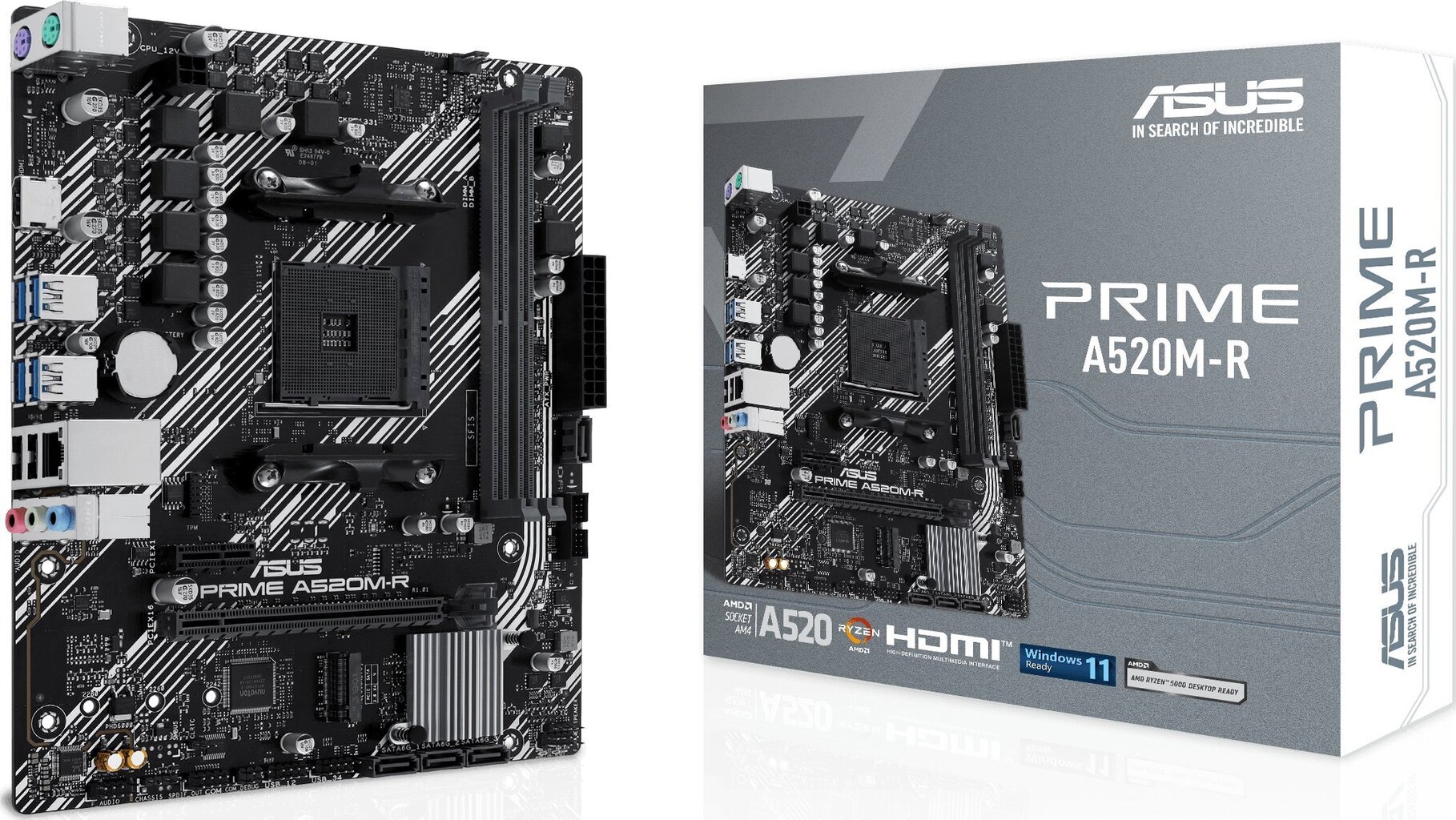 Asus Prime A520M-R kaina ir informacija | Pagrindinės plokštės | pigu.lt