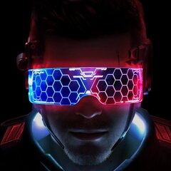 LED akiniai Zumlloma Cyberpunk kaina ir informacija | Karnavaliniai kostiumai | pigu.lt