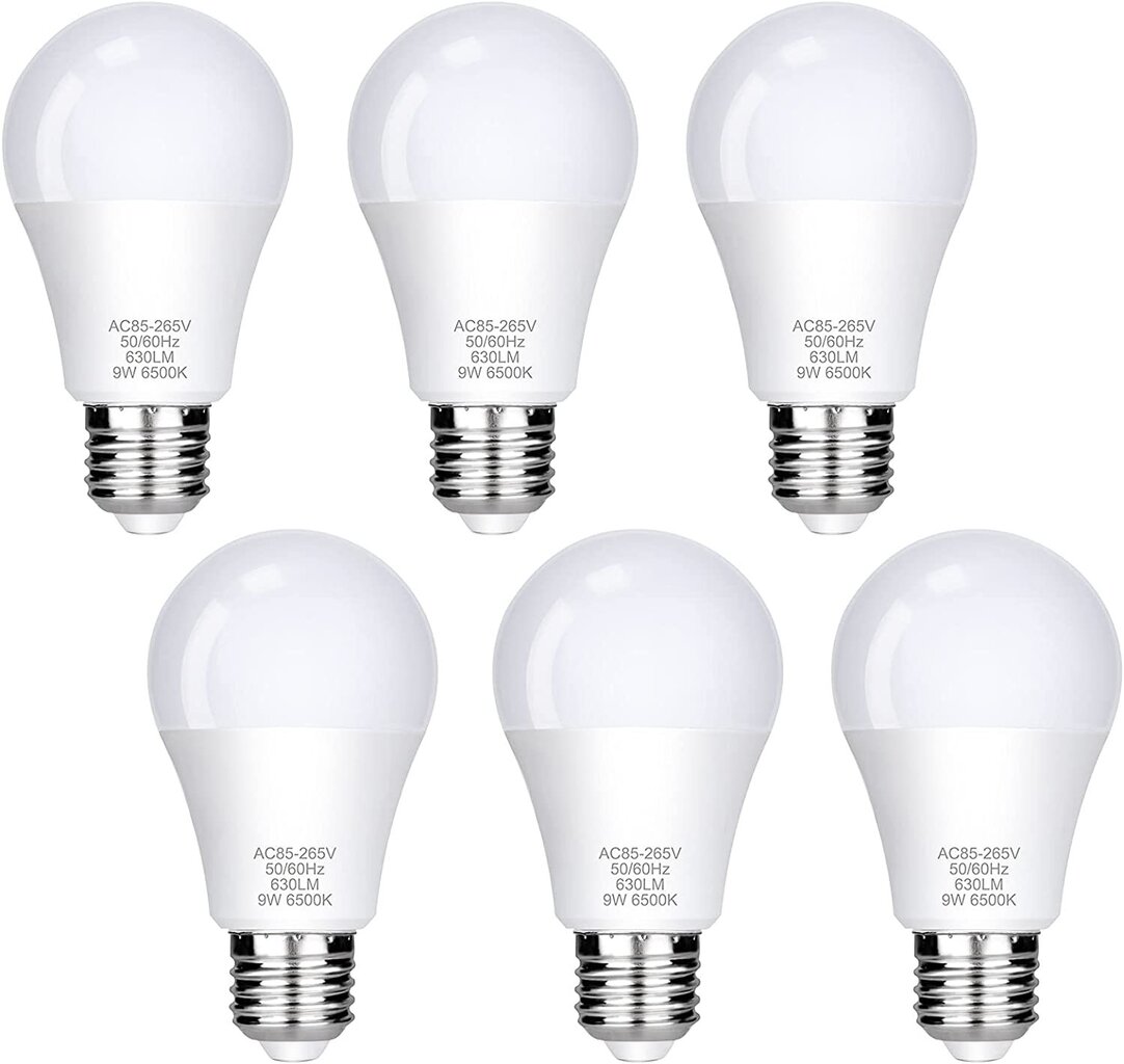 Led lemputė E27, 6 vnt., 9 W, 230V цена и информация | Elektros lemputės | pigu.lt