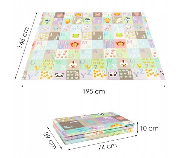 Dvipusis lavinamasis kilimėlis, 200x150 cm kaina ir informacija | Lavinimo kilimėliai | pigu.lt
