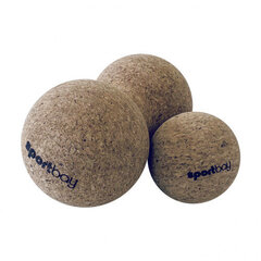 Masažinis kamuoliukas Sportbay Duo Ball Cork, 16x8cm, rudas kaina ir informacija | Masažo reikmenys | pigu.lt