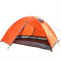 Двухслойная двухместная палатка, оранжевая цена и информация | Палатки | pigu.lt