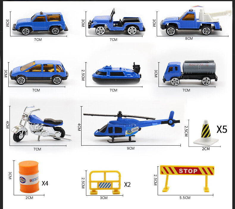Policijos sunkvežimis su automobiliais Handlotek, 55cm kaina ir informacija | Žaislai berniukams | pigu.lt