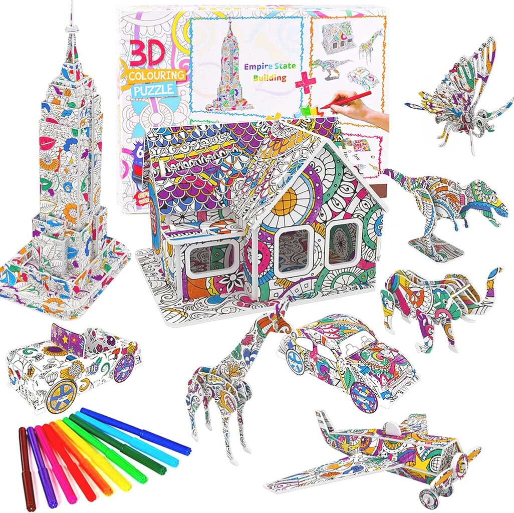 3D dėlionė vaikams spalvinimui Plan Toys, 9 d. цена и информация | Dėlionės (puzzle) | pigu.lt
