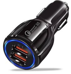 Автомобильное зарядное устройство 3.1A 2xUSB BK348 QC 3.0 Quick Charge 3.0 Nexeri, чёрное цена и информация | Зарядные устройства для телефонов | pigu.lt