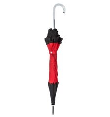 Ilgas automatinis ilgas moteriškas skėtis, PARASOL, raudonos spalvos su juodu lambrekenu kaina ir informacija | Moteriški skėčiai | pigu.lt