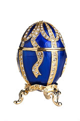 Faberge stiliaus kiaušinis, papuošalų dėžutė su lanko mazgu kaina ir informacija | Kitos originalios dovanos | pigu.lt