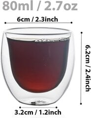 Dvisluoksnės stiklinės, Ansio, 2 vnt. kaina ir informacija | Taurės, puodeliai, ąsočiai | pigu.lt