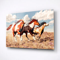 Картина из закаленного стекла Три лошади цена и информация | Репродукции, картины | pigu.lt