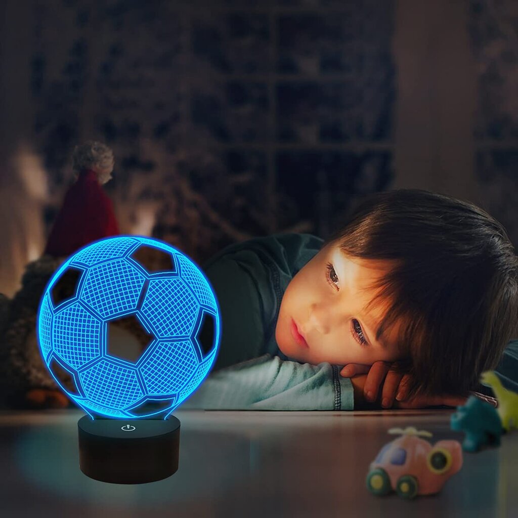 Naktinė 3D LED lempa Futbolo kamuolys kaina ir informacija | Dekoracijos šventėms | pigu.lt