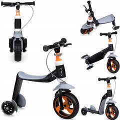 Triratis paspirtukas-balansinis dviratis MoMi LP397, juodas/oranžinis kaina ir informacija | Paspirtukai | pigu.lt