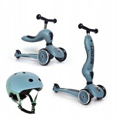 Triratis paspirtukas/balansinis dviratis su šalmu Scoot and Ride LP407, mėlynas kaina ir informacija | Paspirtukai | pigu.lt
