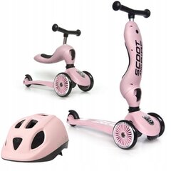 Triratis paspirtukas/balansinis dviratis su šalmu Scoot and Ride LP487, rožinis kaina ir informacija | Paspirtukai | pigu.lt