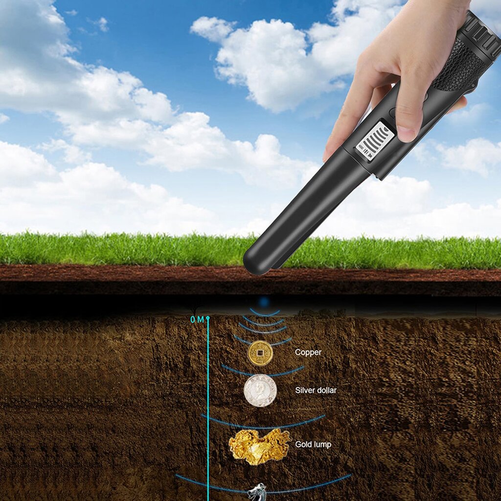 Rankinis metalo detektorius su LED indikatoriumi, juodas kaina ir informacija | Metalo detektoriai | pigu.lt