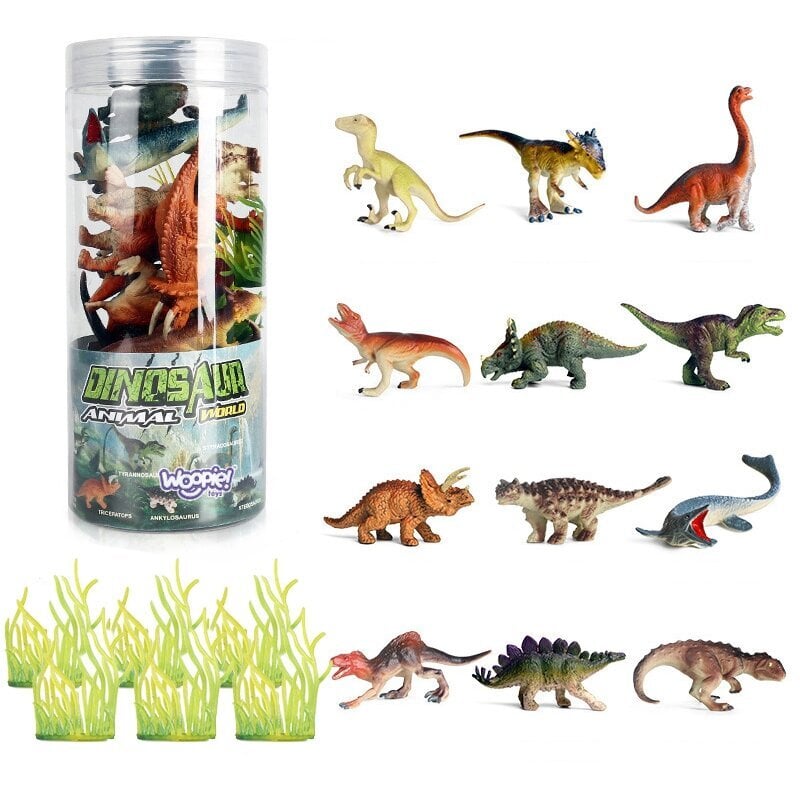 Dinozaurų figūrėlių rinkinys Woopie, 18 vnt kaina ir informacija | Žaislai berniukams | pigu.lt