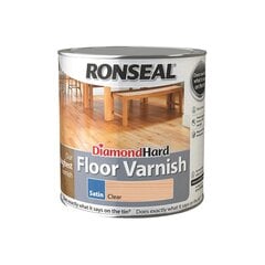 Grindų lakas Ronseal Diamond Hard, Bespalvis, pusiau matinis, 2,5L цена и информация | Лаки, растворители | pigu.lt