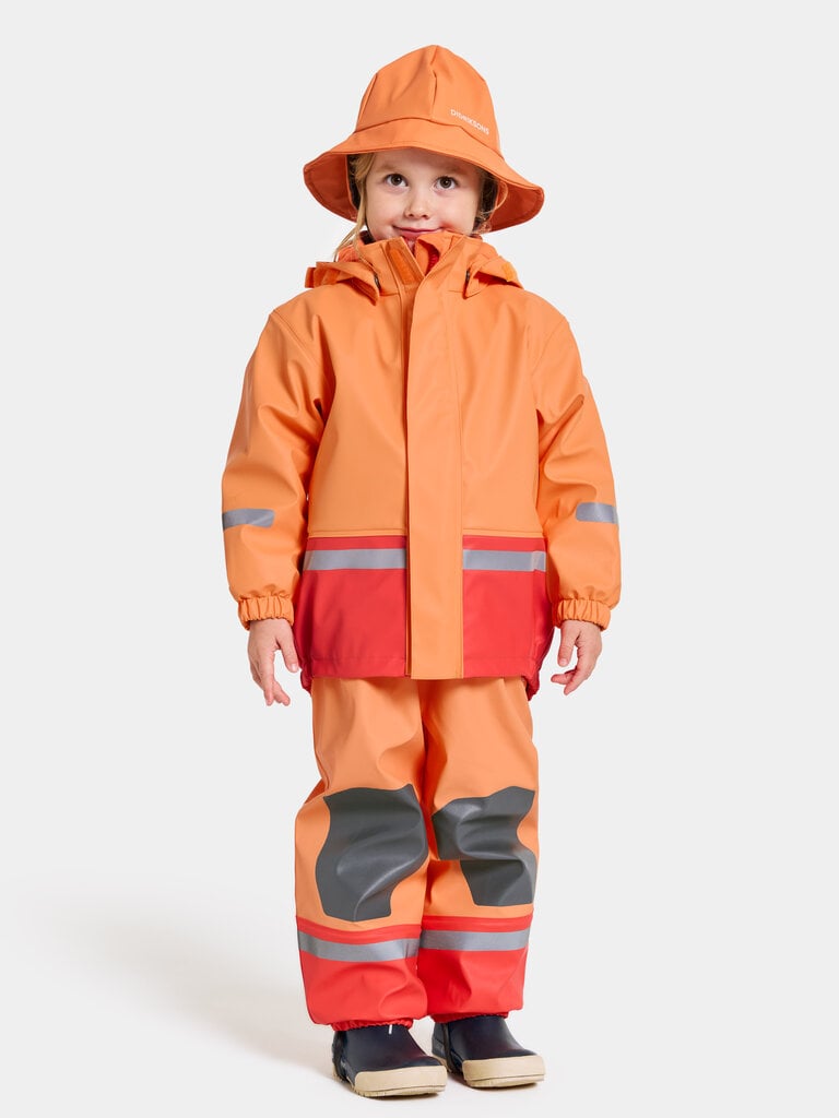 Didriksons vaikiškas šiltas guminis komplektas BOARDMAN, oranžinė-raudona kaina ir informacija | Lietaus rūbai vaikams | pigu.lt