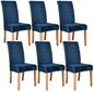 Galaxia kėdžių užvalkalai, 6 vnt., mėlyni kaina ir informacija | Baldų užvalkalai | pigu.lt