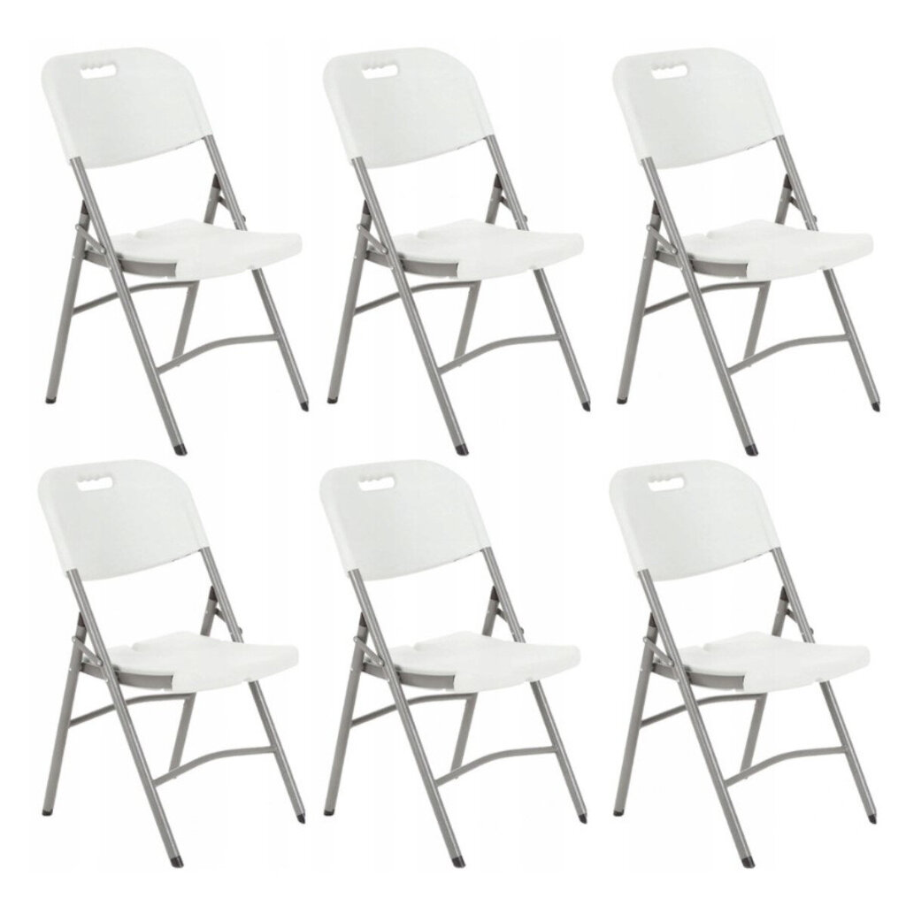 6-ių kėdžių komplektas Viking, baltas kaina ir informacija | Lauko kėdės, foteliai, pufai | pigu.lt