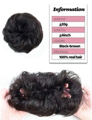 Naturalių plaukų kuodas gumelė, tamsiai rudas #2 kaina ir informacija | Plaukų aksesuarai | pigu.lt