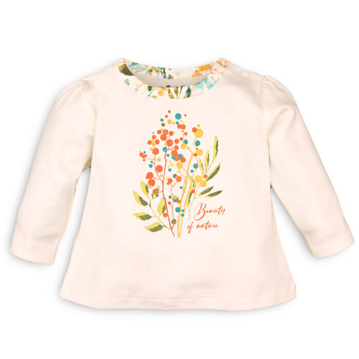 Marškinėliai mergaitėms Nini ABN-3289, balti цена и информация | Marškinėliai kūdikiams | pigu.lt