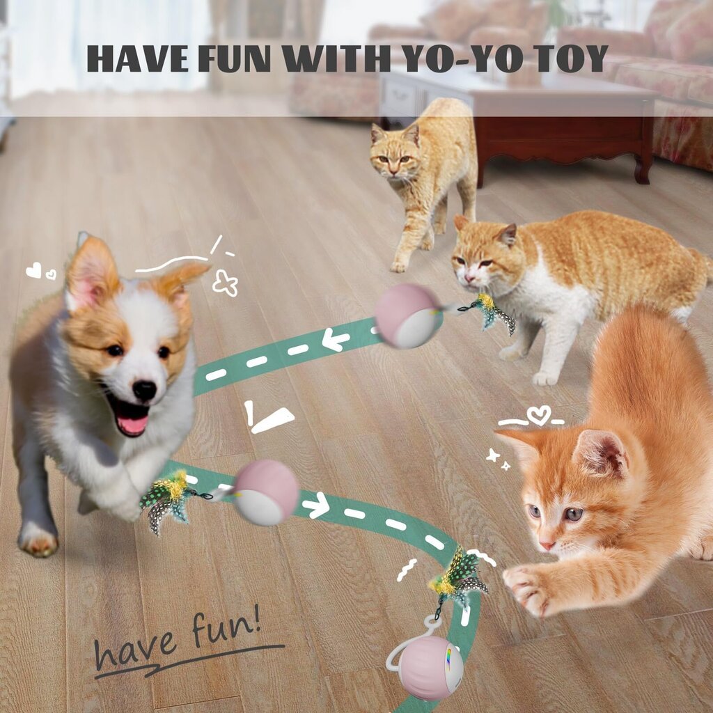 Interaktyvus kačių žaislas Carbonpro, rožinis kaina ir informacija | Žaislai katėms | pigu.lt