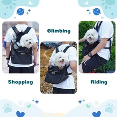 Транспортный рюкзак для собак и кошек, черный цена и информация | Переноски, сумки | pigu.lt