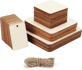 Деревянные заготовки/тарелки для поделок, 66 шт. цена и информация | Аппликации, декорации, наклейки | pigu.lt