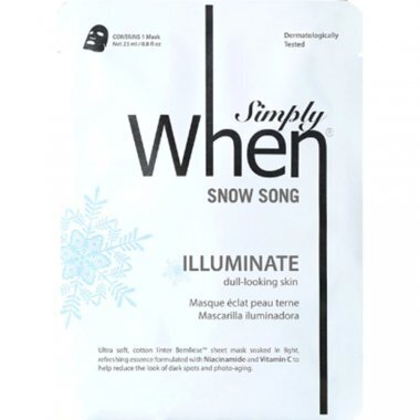 Lakštinė veido kaukė When Simply Snow Song Illuminate, 23 ml kaina ir informacija | Veido kaukės, paakių kaukės | pigu.lt