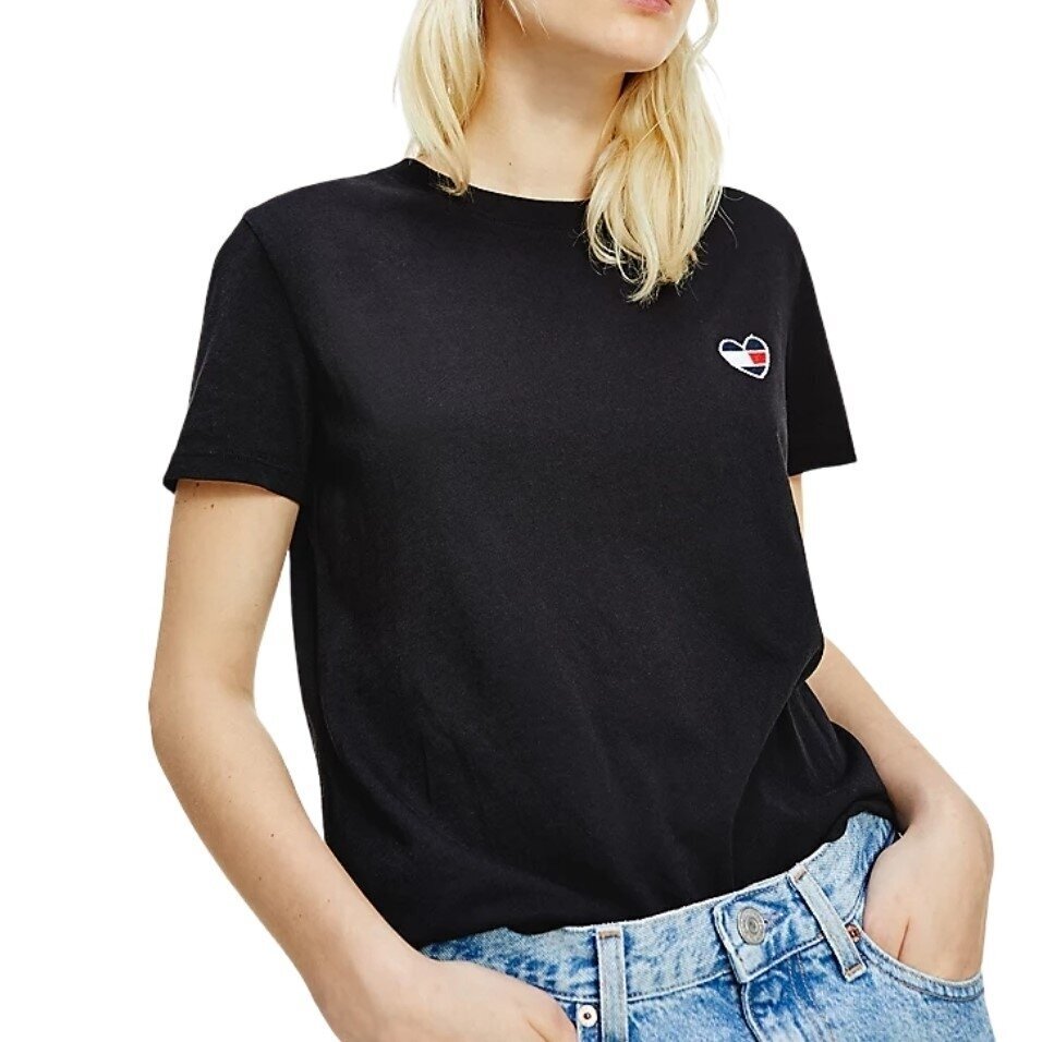Marškinėliai moterims Tommy Jeans, juodi kaina ir informacija | Marškinėliai moterims | pigu.lt