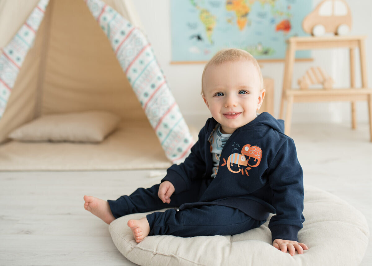 Bluzonas berniukams Nini ABN-3177, mėlynas цена и информация | Megztiniai, bluzonai, švarkai kūdikiams | pigu.lt