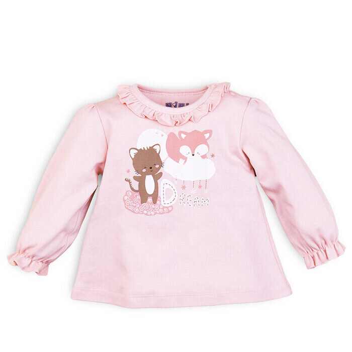 Marškinėliai mergaitėms Nini ABN-3191, rožiniai kaina ir informacija | Marškinėliai kūdikiams | pigu.lt