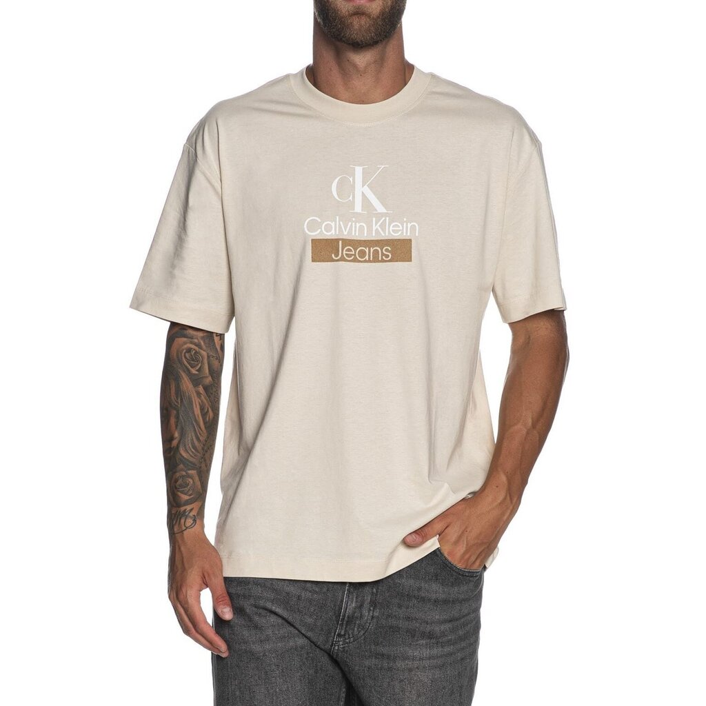 Calvin Klein Jeans marškinėliai vyrams 8720108076661, geltoni kaina ir informacija | Vyriški marškinėliai | pigu.lt