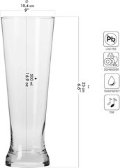 Krosno alaus stiklinių rinkinys, 500 ml, 6 vnt цена и информация | Стаканы, фужеры, кувшины | pigu.lt