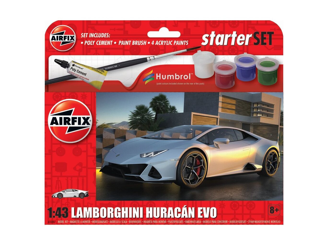 Plastikinis surenkamas modelis Airfix Lamborghini Huracan EVO dovanų komplektas, 1/43, A55007 kaina ir informacija | Konstruktoriai ir kaladėlės | pigu.lt