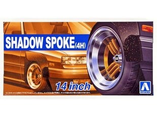 Комплект колес Aoshima Shadow Spoke (4H) 14", 1/24, 05322 цена и информация | Конструкторы и кубики | pigu.lt
